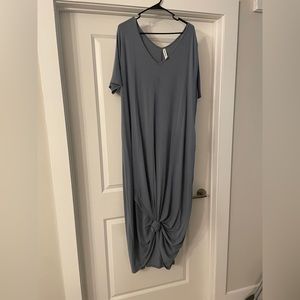 sea blue maxi dress